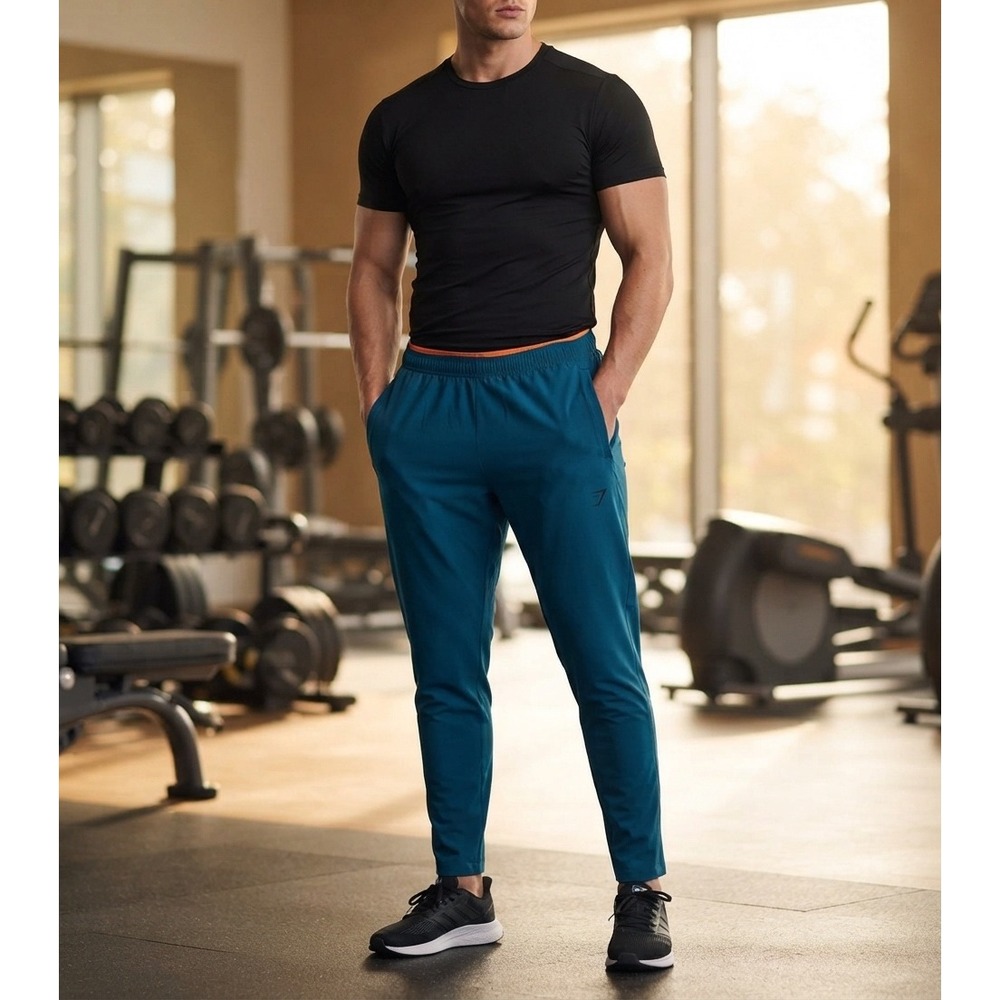 Men's dark ocean Teal Gymshark Speed Joggers Size XXL